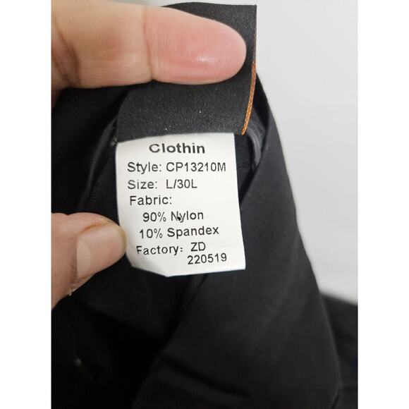 Clothin Mens Elastic Waist Travel Stretch Cargo Pant Quick Dry Black XL 30L - Picture 7 of 7